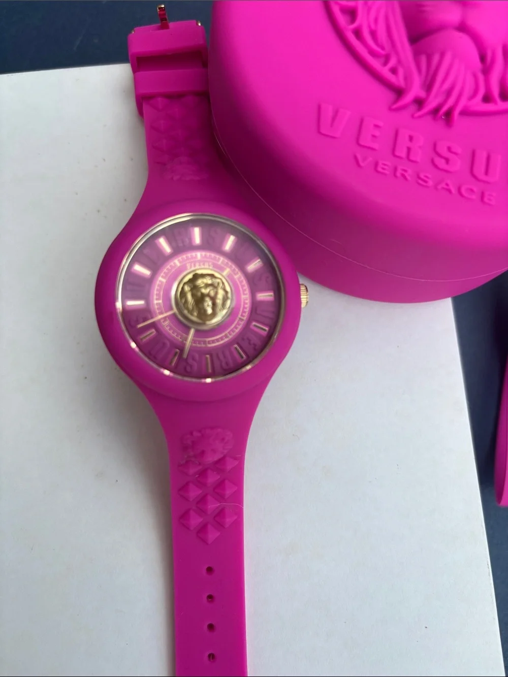 Versus Versace Fire Island Lion Silicone Watch with Case